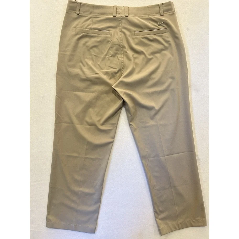 Nike Golf Dri-FIT Men's Performance Pants Khaki Tan Flat Front Size 34x27.5 Golf
